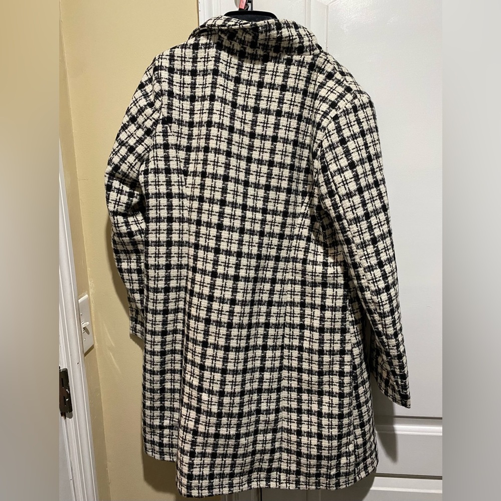 Aveloria Rosie Casual Double Breasted Plaid Overcoat-Large - Picture 5 of 8